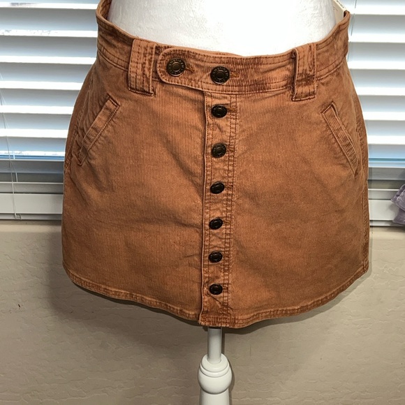 American Eagle Outfitters Dresses & Skirts - NWT American Eagle Short Brown Corduroy High Rise A-Line Button Down Skirt